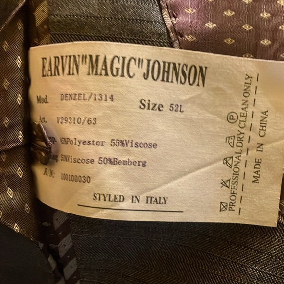 Earvin Magic Johnson signature vintage suit designed in Italy size 50 L - Picture 11 of 16